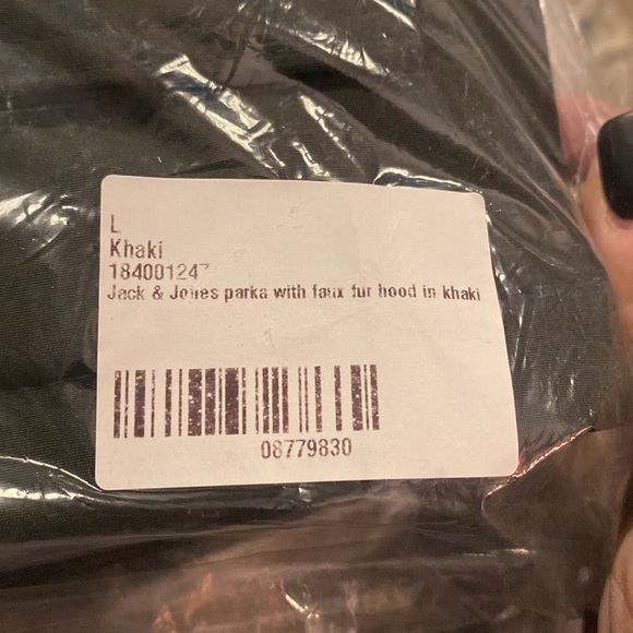 BNWT JACK & JONES Parka w/ faux fur hood M:L - Picture 7 of 7